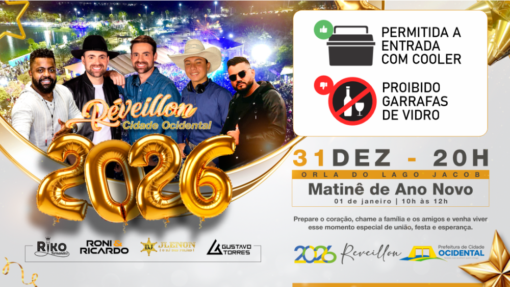Celebre a chegada de 2026 na Orla do Lago